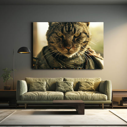 Tactical Warrior Cat Wall Art