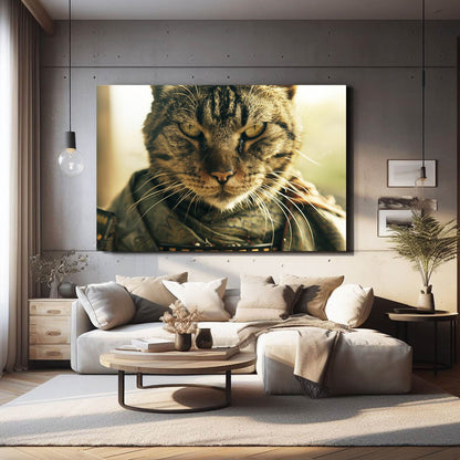 Tactical Warrior Cat Wall Art