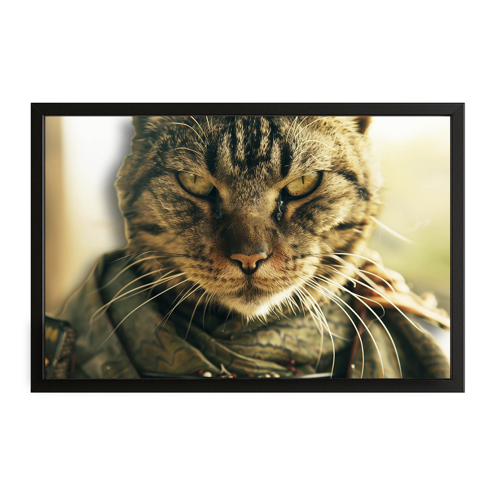 Tactical Warrior Cat Wall Art – canvas print on white background