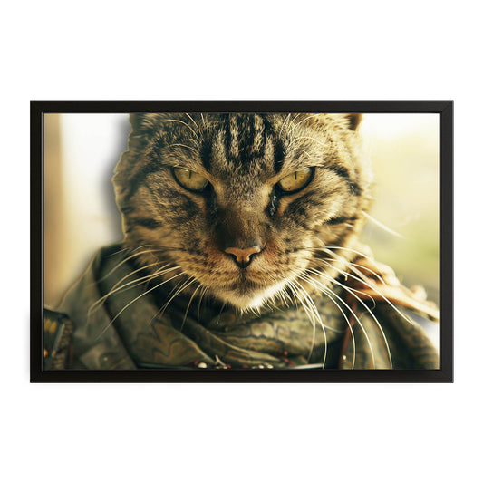Tactical Warrior Cat Wall Art – canvas print on white background