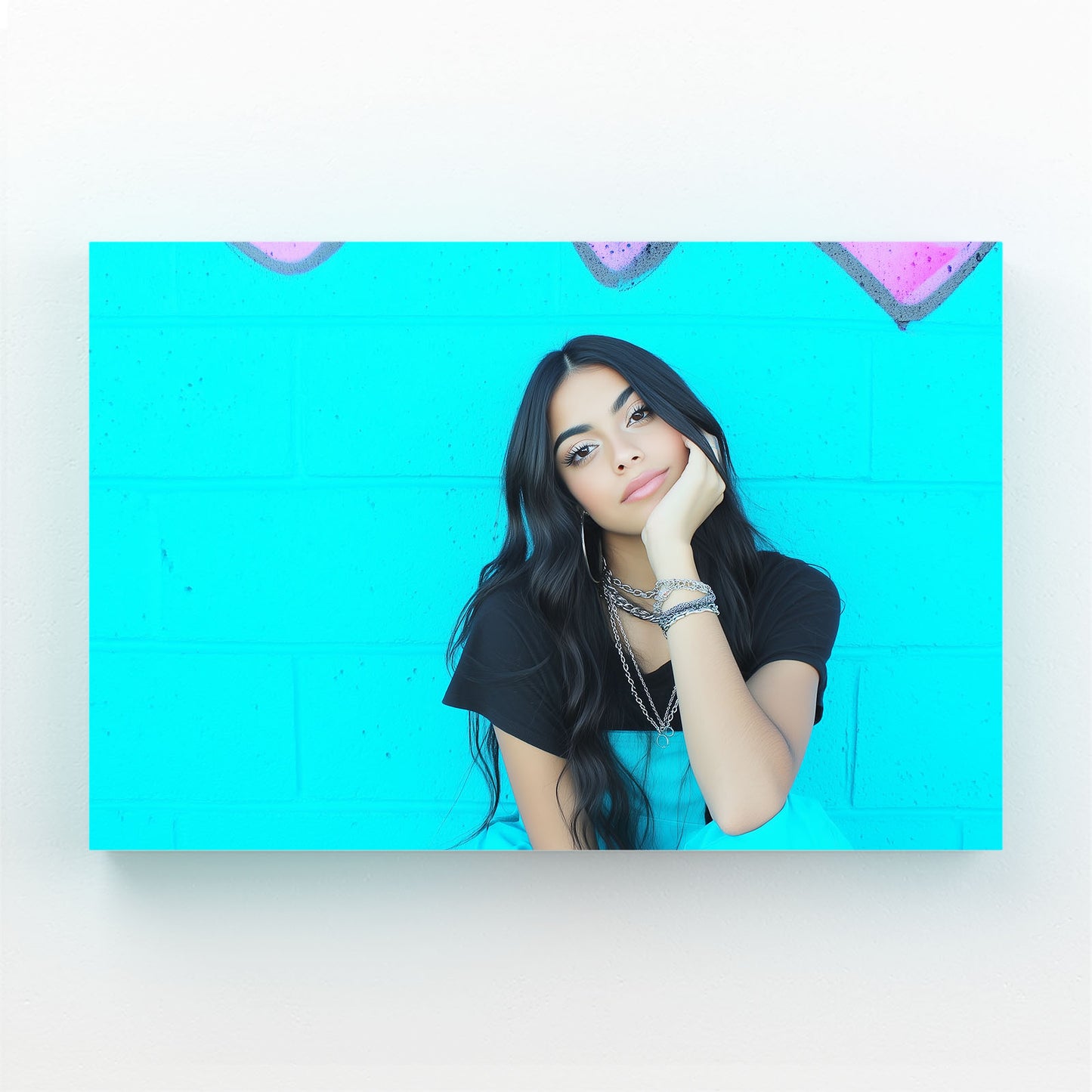 Teal Backdrop Portrait Photography Prints – teal backdrop portrait photography canvas print