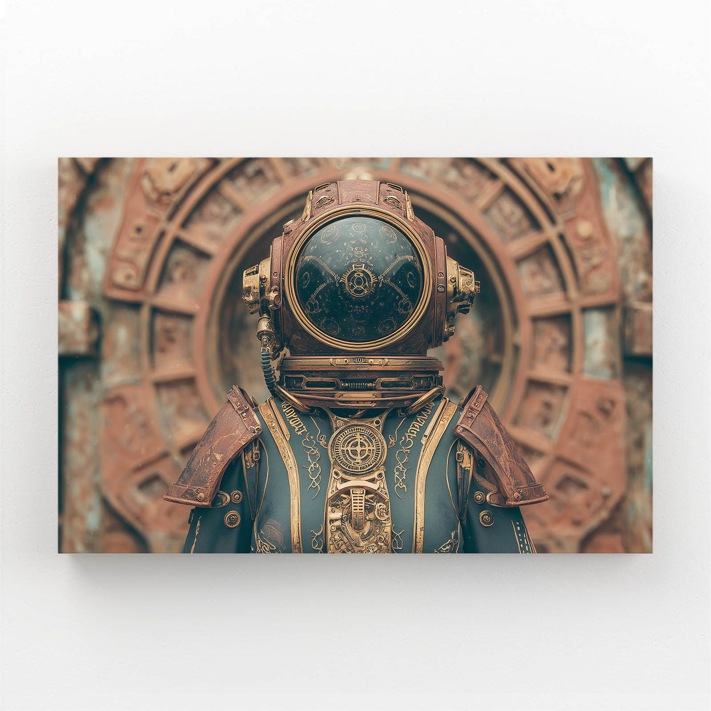 Teal Diving Helmet Steampunk Wall Decor – teal diving helmet steampunk canvas print