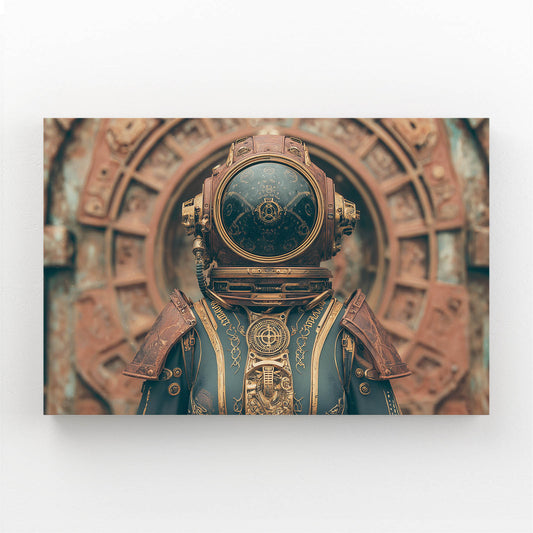 Teal Diving Helmet Steampunk Wall Decor – teal diving helmet steampunk canvas print