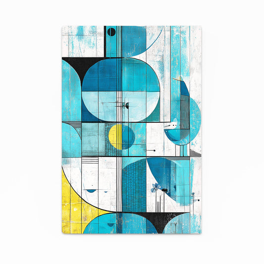 Teal Geometric Barn Abstract Farmhouse Wall Decor – teal geometric barn abstract farmhouse canvas print