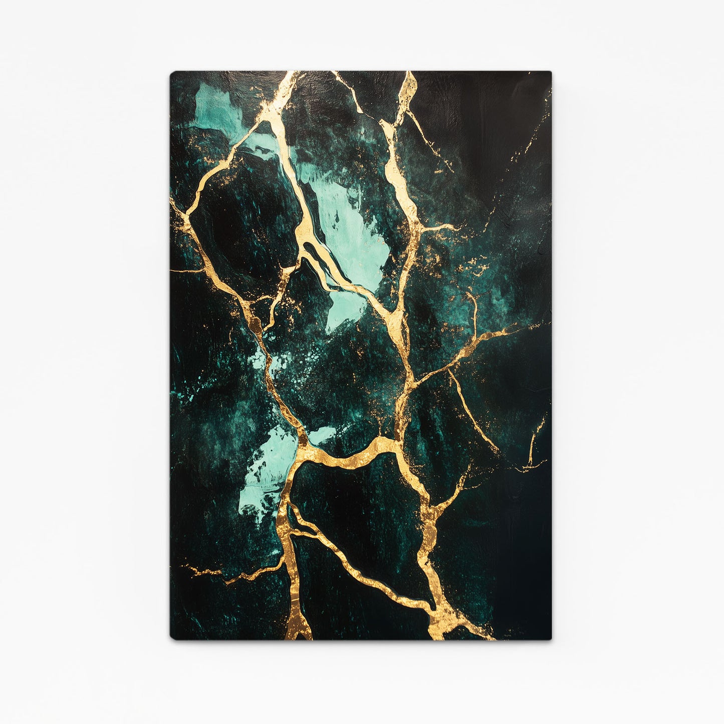 Teal Gold Marble Abstract Art – teal gold marble abstract canvas print