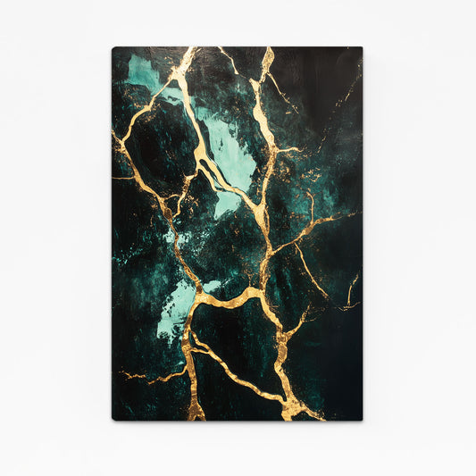 Teal Gold Marble Abstract Art – teal gold marble abstract canvas print