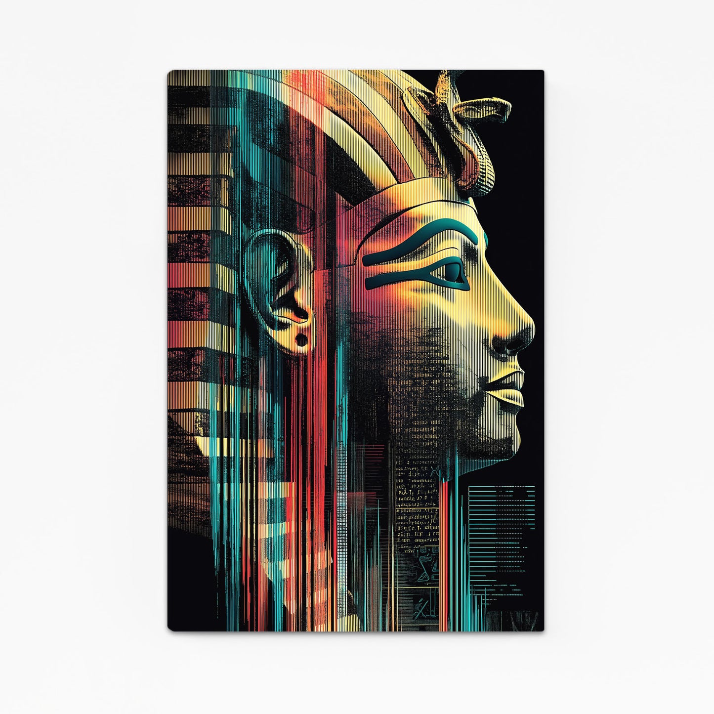 Teal Gold Pharaoh Profile Egyptian Wall Decor – teal gold pharaoh profile egyptian canvas print