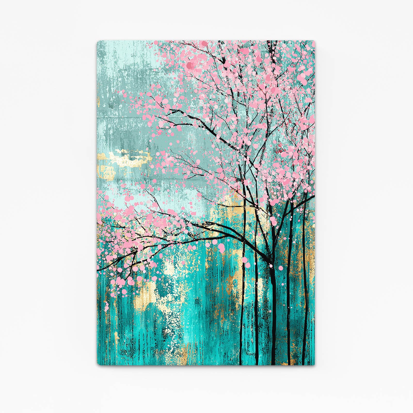 Teal Grove Drip Cherry Blossom Canvas Art – teal grove drip cherry blossom canvas print