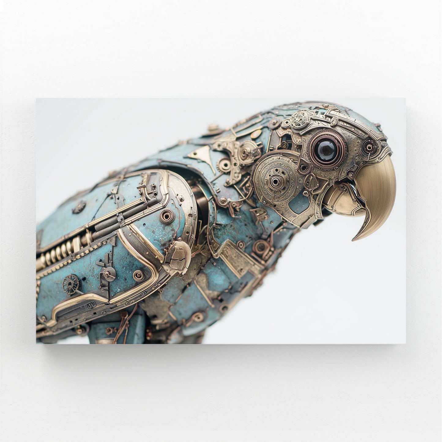 Teal Mechanical Parrot Steampunk Prints – teal mechanical parrot steampunk canvas print
