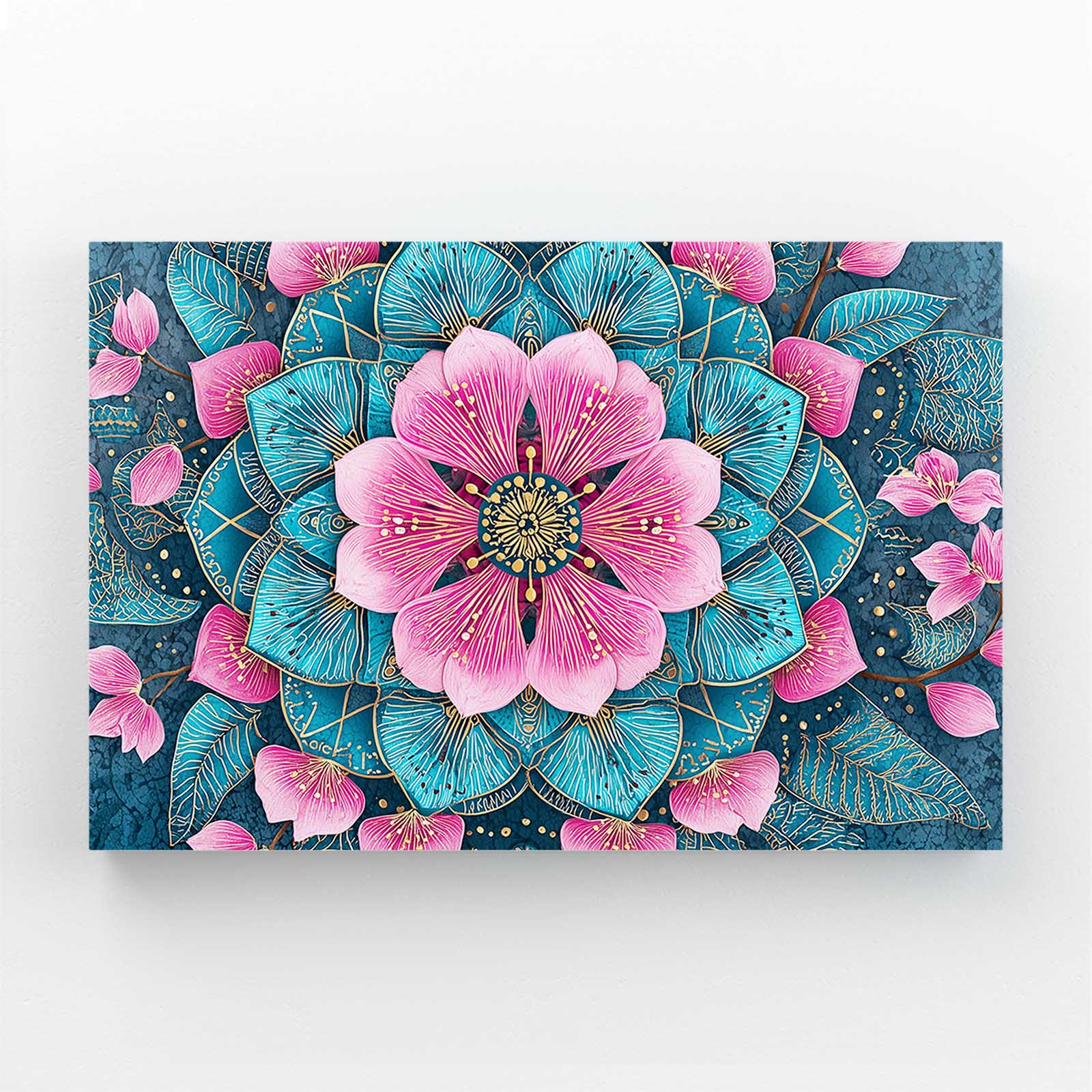 Teal Petal Mandala Cherry Blossom Prints – teal petal mandala cherry blossom canvas print