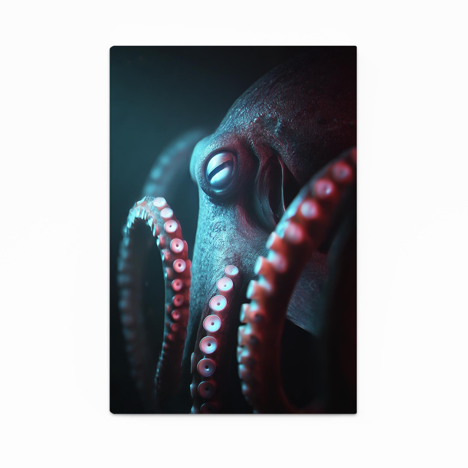 Teal Shadow Depth Octopus Canvas – teal shadow depth octopus canvas print