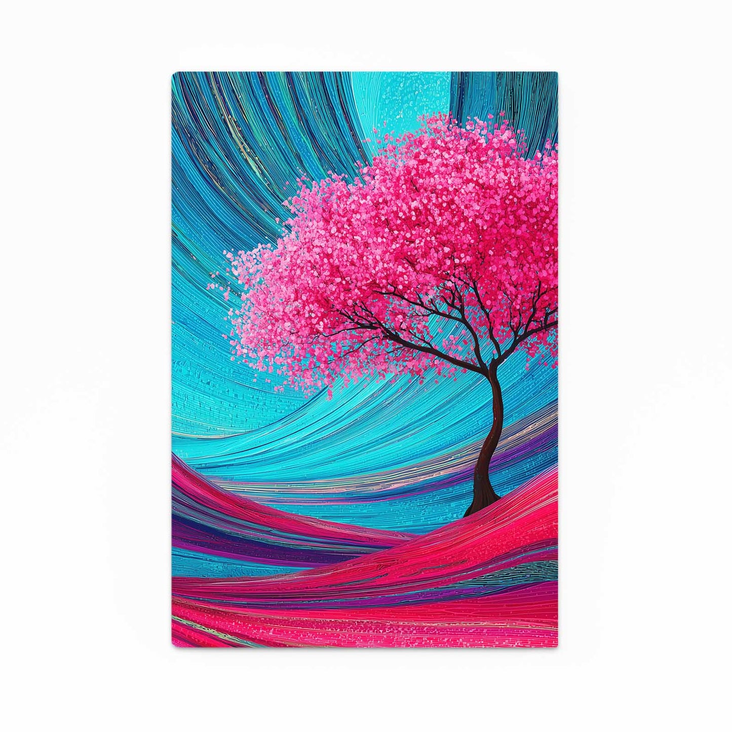 Teal Swirl Tree Cherry Blossom Wall Art – teal swirl tree cherry blossom canvas print