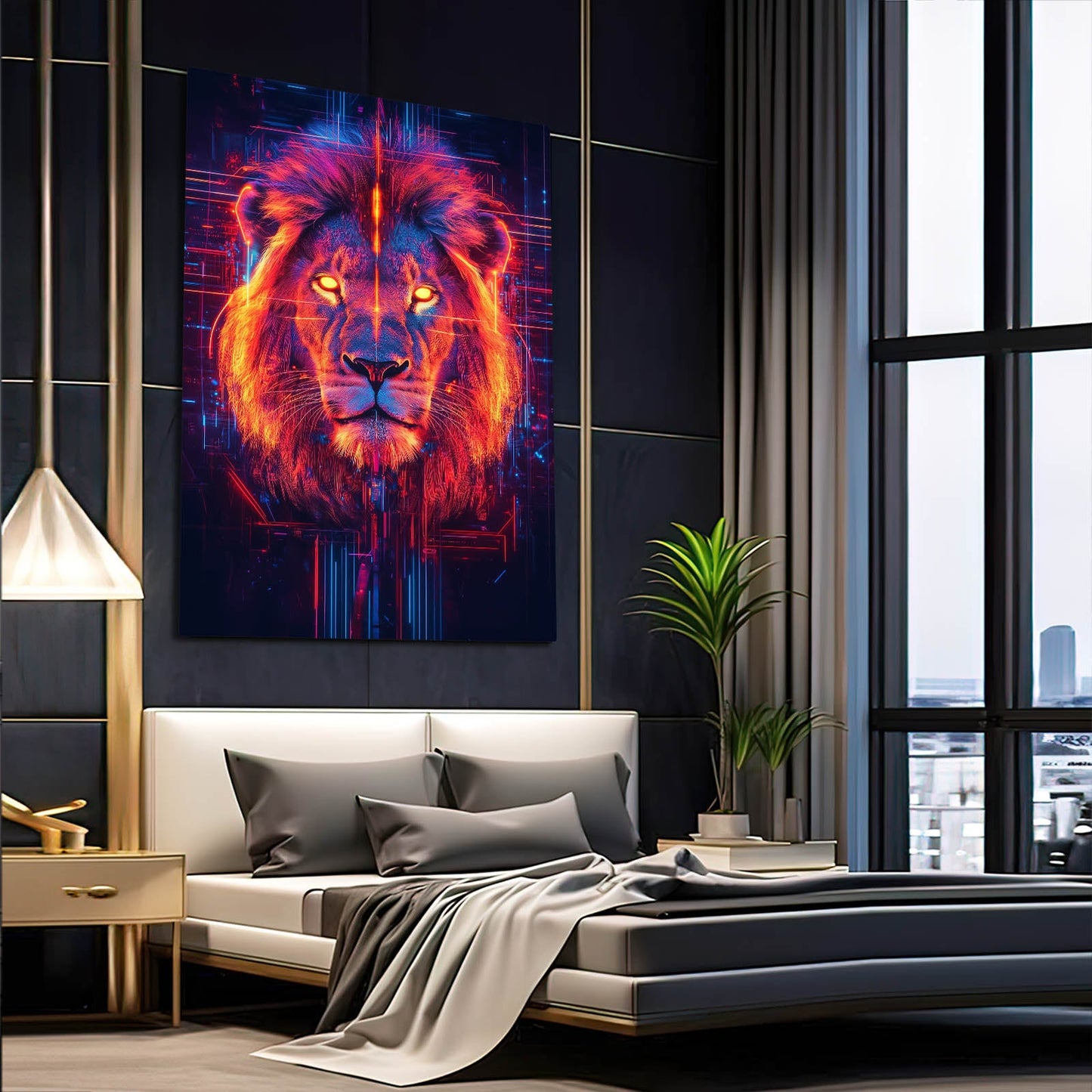 Techno King Lion Artwork