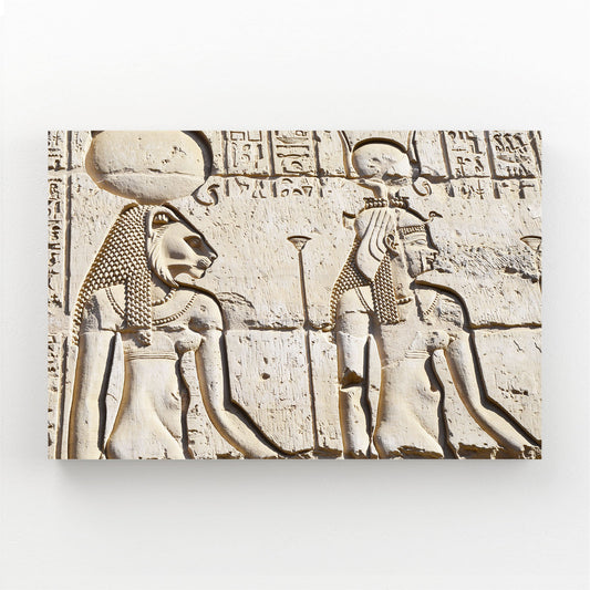 Temple Relief Carving Egyptian Wall Decor – temple relief carving egyptian canvas print