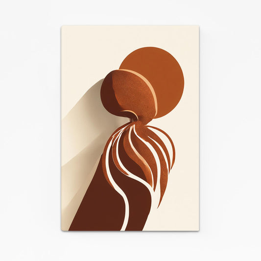 Terracotta Shapes Octopus Wall Art – canvas print on white background