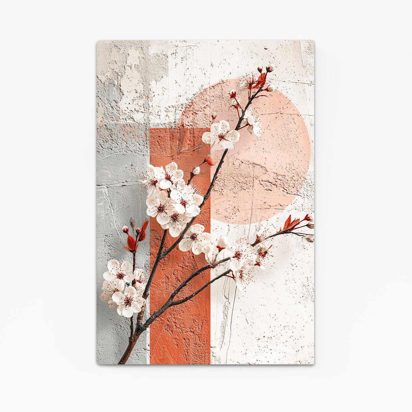 Terracotta Sun Branch Cherry Blossom Canvas Art – canvas print on white background