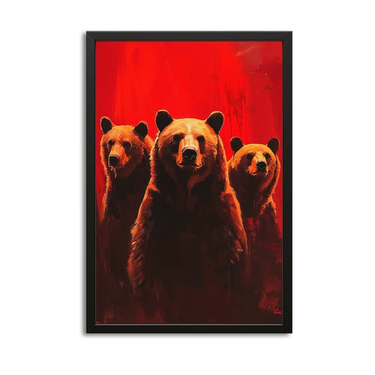 The Bears Word Art — abstract canvas print in red tones, view 3