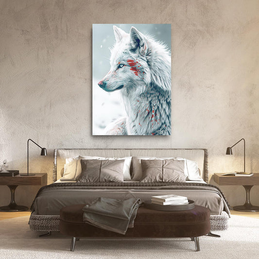 The Lone Wolf Art — abstract canvas print in white tones, view 3
