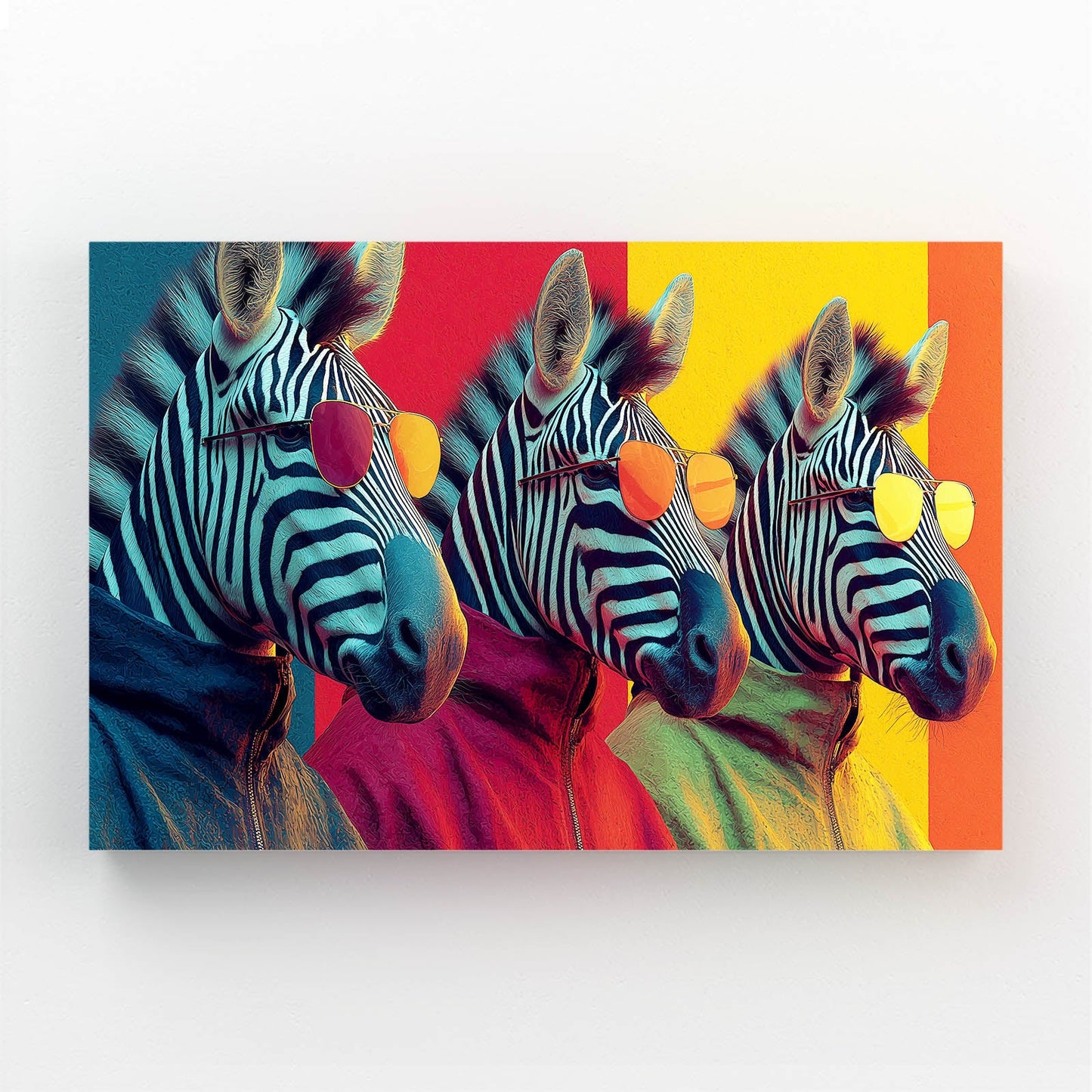 Three Zebra Canvas – styled in a furnished interior