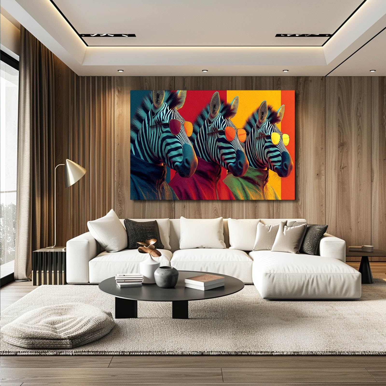Three Zebra Canvas – styled in a furnished interior