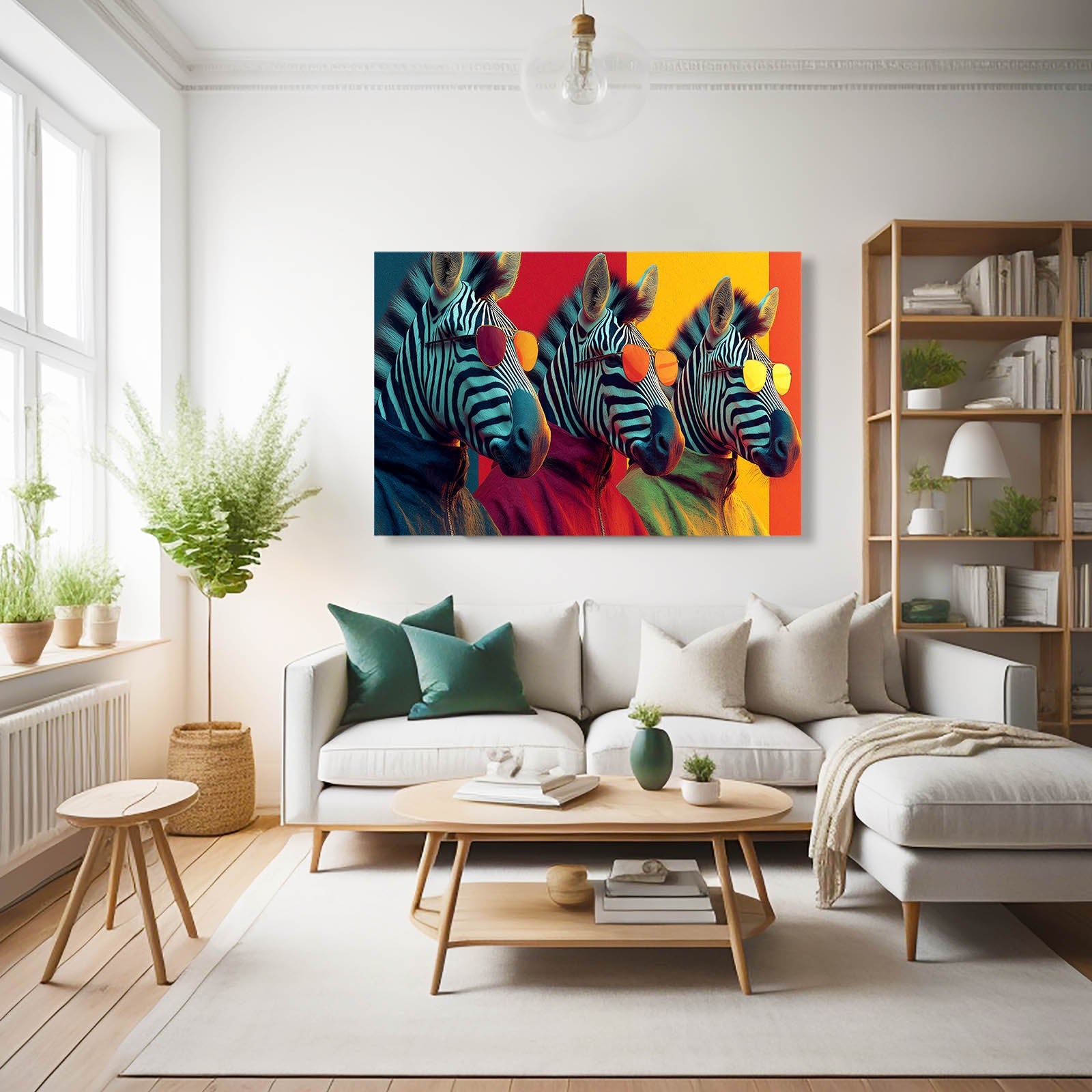 Three Zebra Canvas – styled in a furnished interior