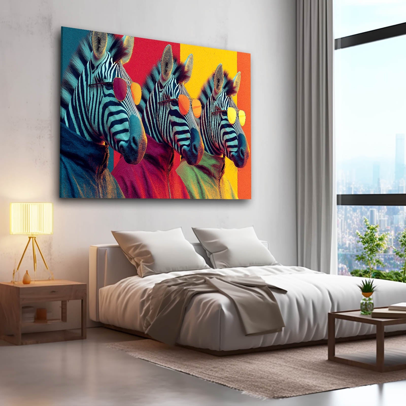 Three Zebra Canvas – styled in a furnished interior