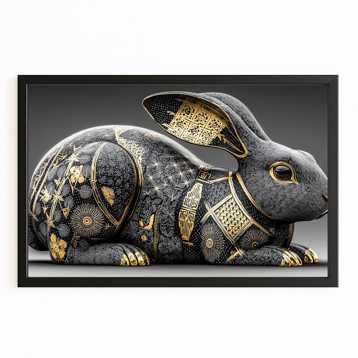 Timeless Bunny Art – with Premium Black frame on white background