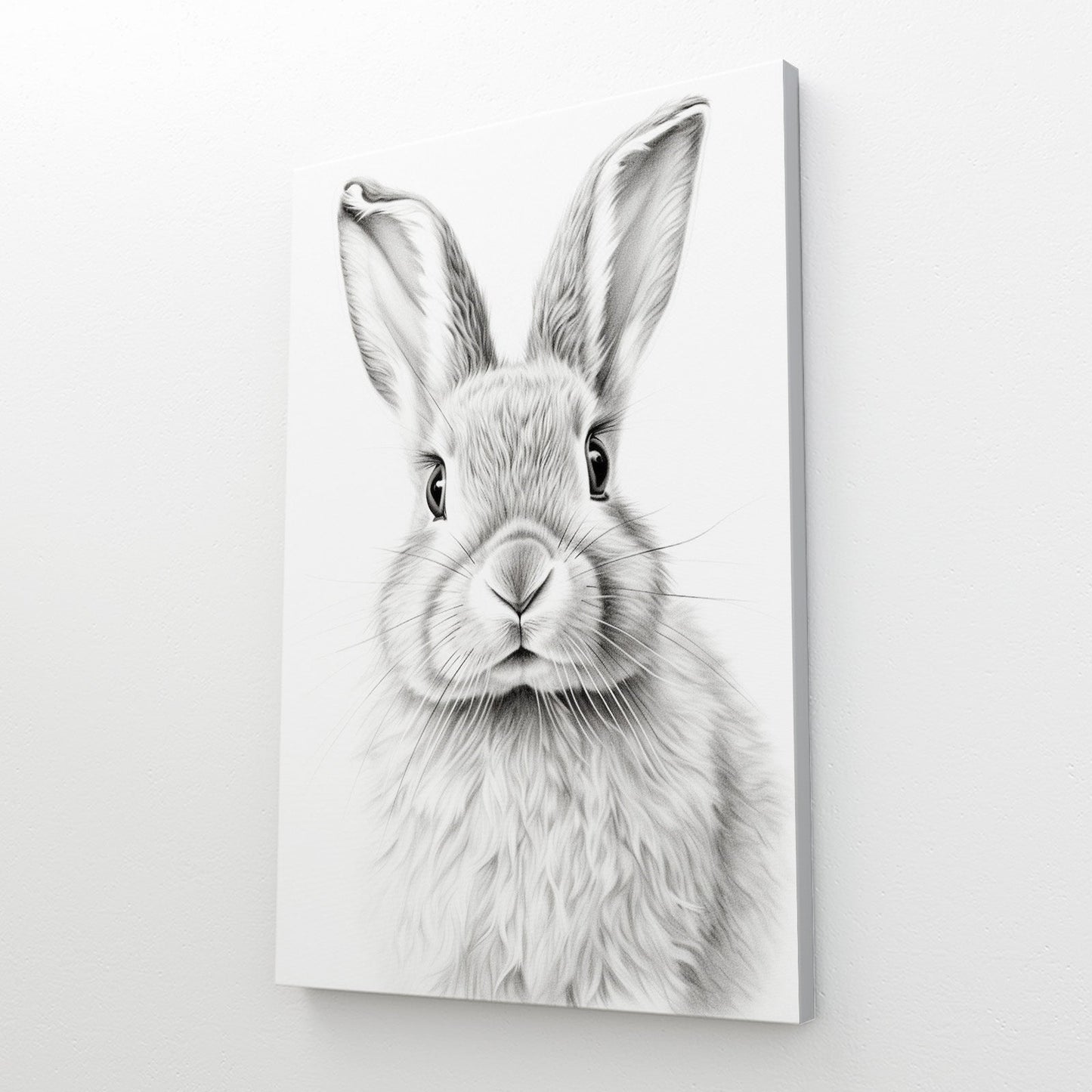 Timeless Bunny Canvas – angled canvas view on white background