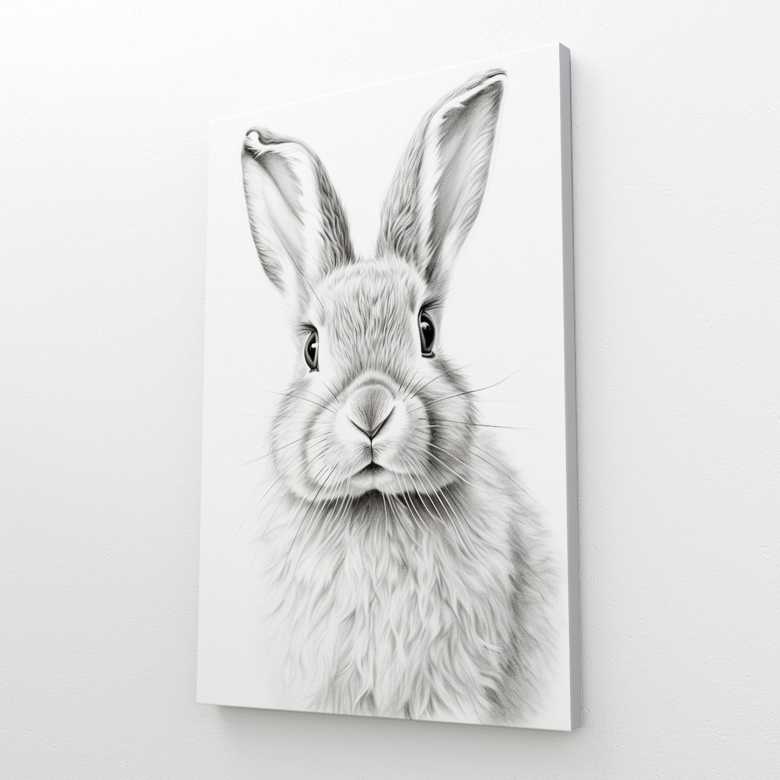 Timeless Bunny Canvas – angled canvas view on white background