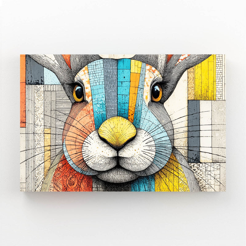 Timeless Bunny Prints – angled canvas view on white background