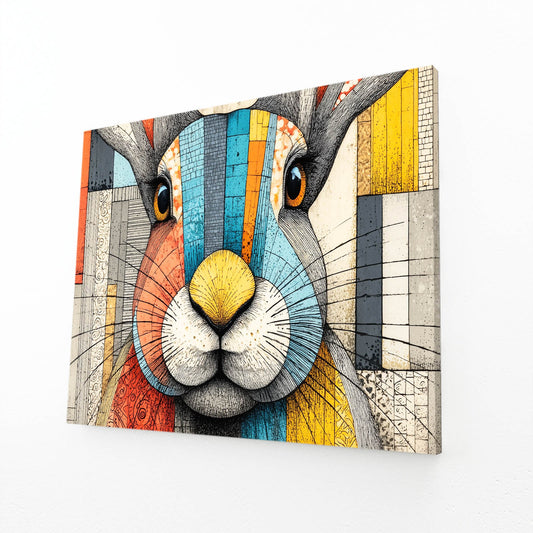 Timeless Bunny Prints – angled canvas view on white background