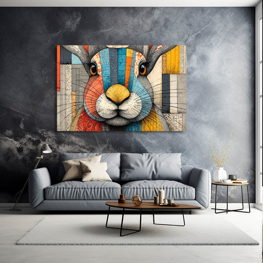 Timeless Bunny Prints – angled canvas view on white background