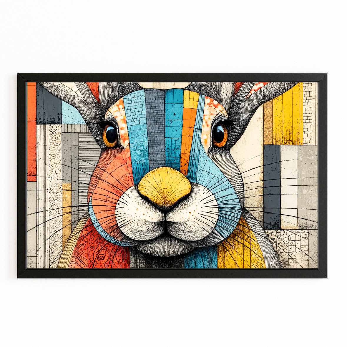 Timeless Bunny Prints – with Premium Black frame on white background