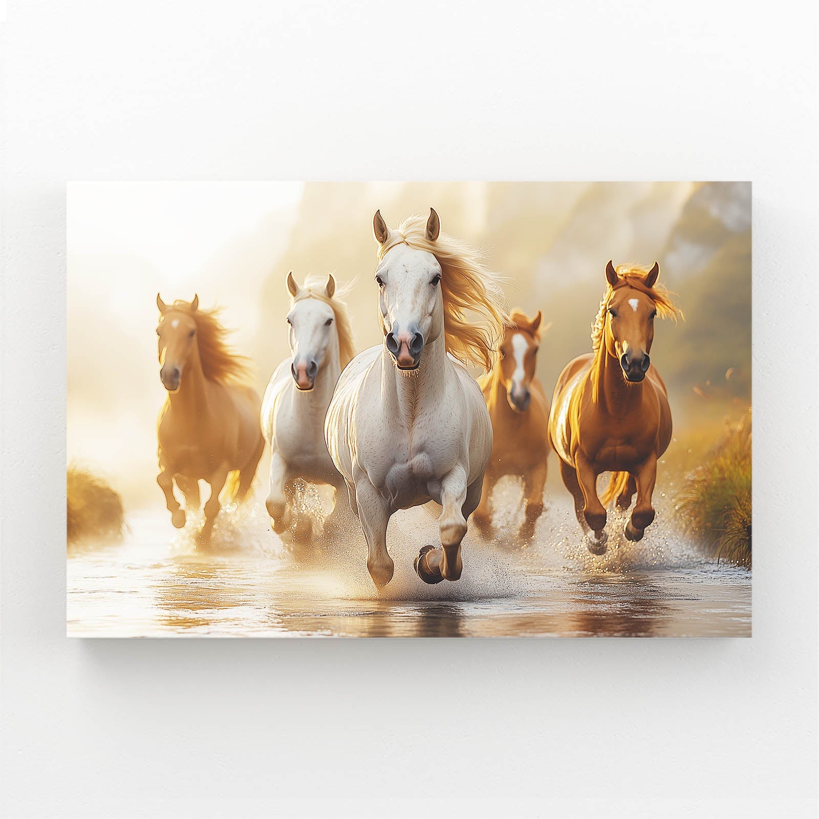 Timeless Horse Art – angled canvas view on white background