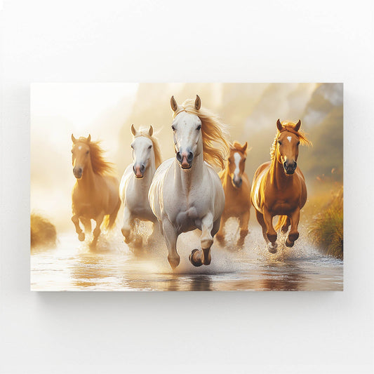 Timeless Horse Art – angled canvas view on white background