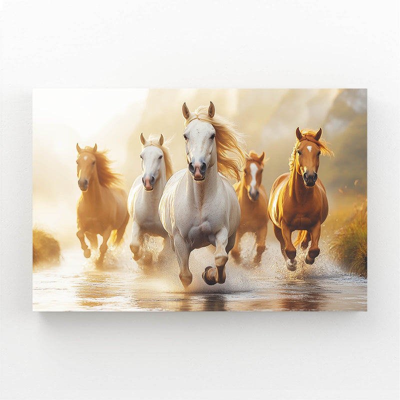 Timeless Horse Art – angled canvas view on white background