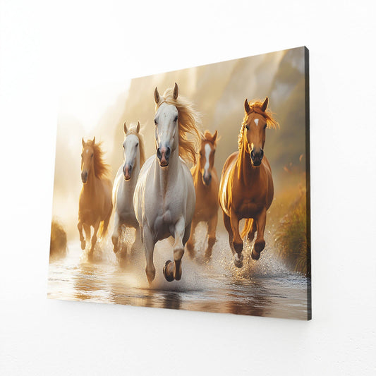 Timeless Horse Art – angled canvas view on white background