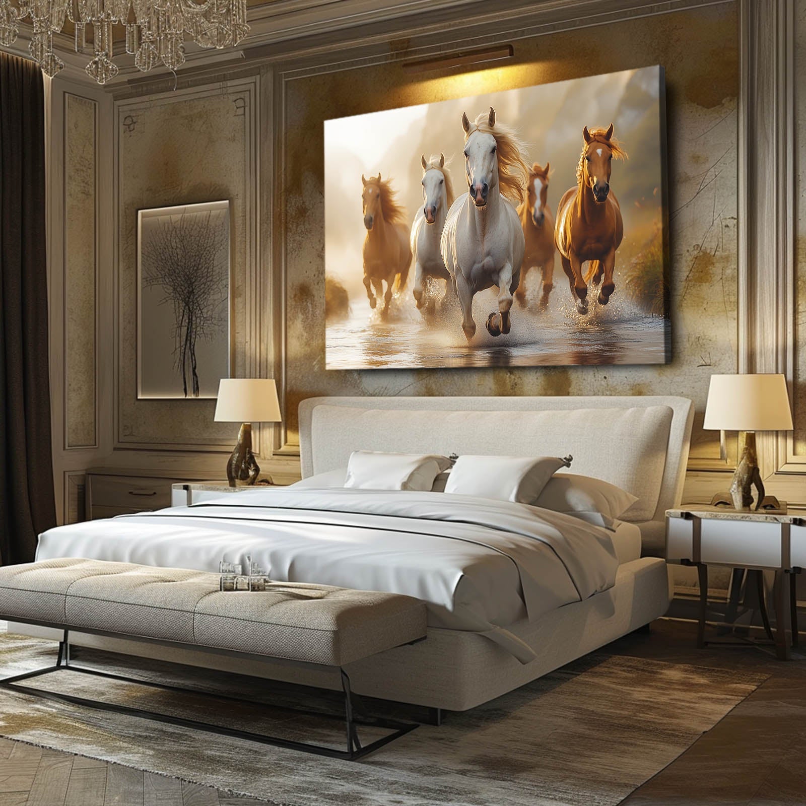 Timeless Horse Art – angled canvas view on white background