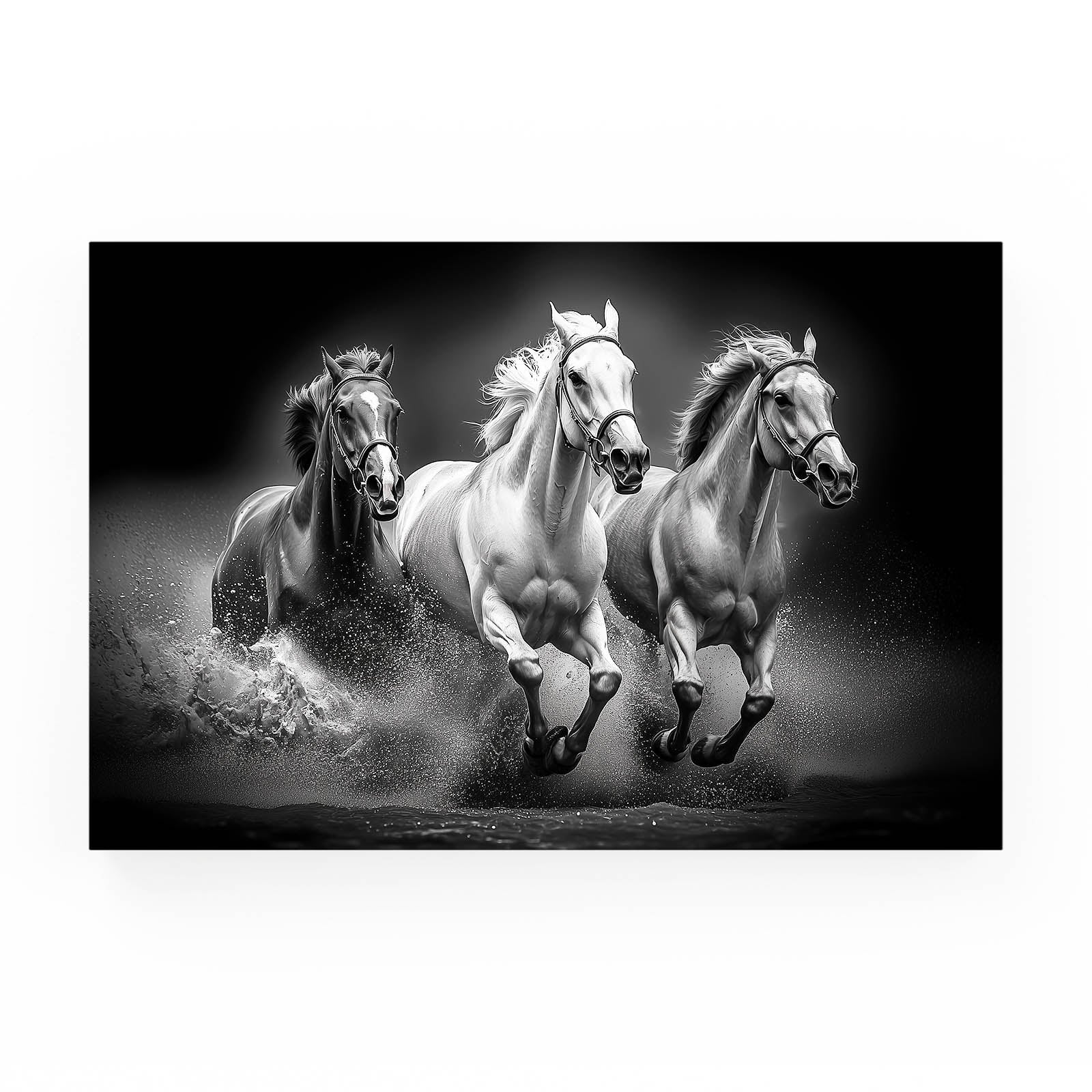 Timeless Horse Artwork – angled canvas view on white background