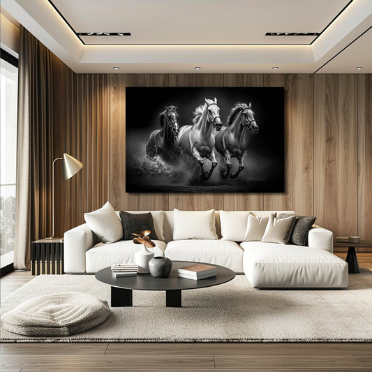 Timeless Horse Artwork – angled canvas view on white background
