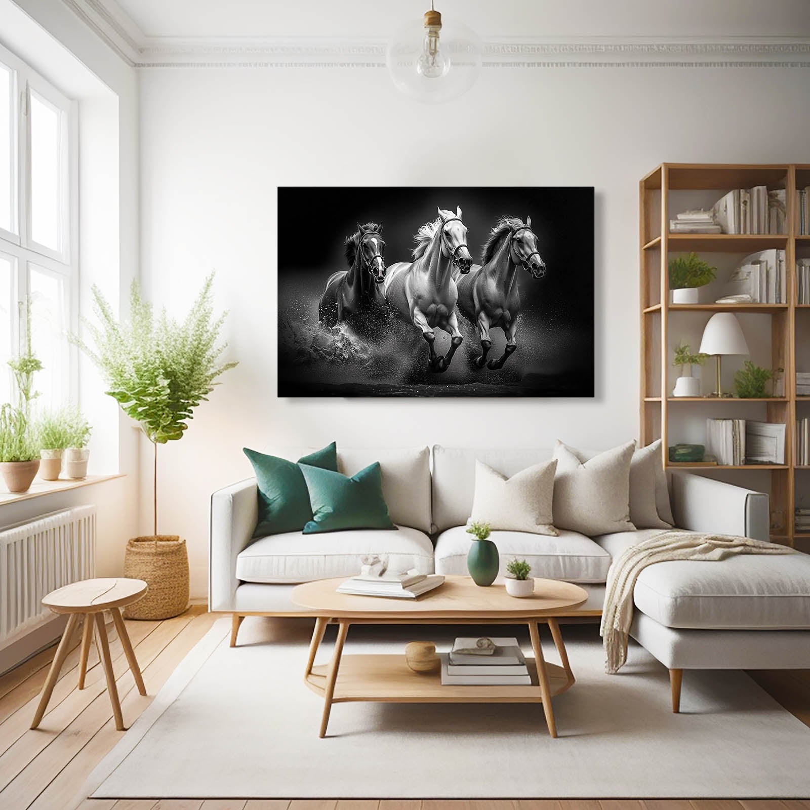 Timeless Horse Artwork – angled canvas view on white background