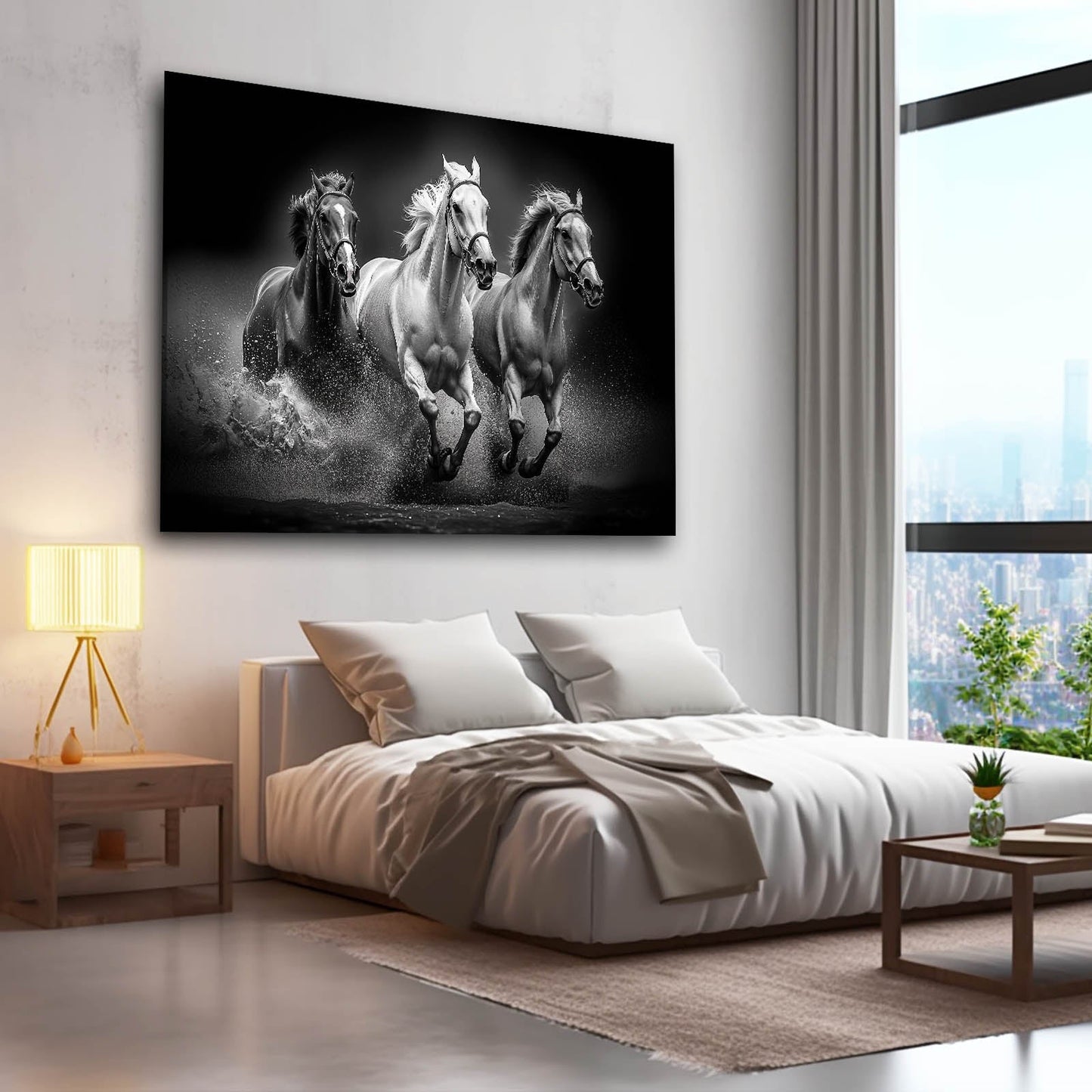 Timeless Horse Artwork – angled canvas view on white background