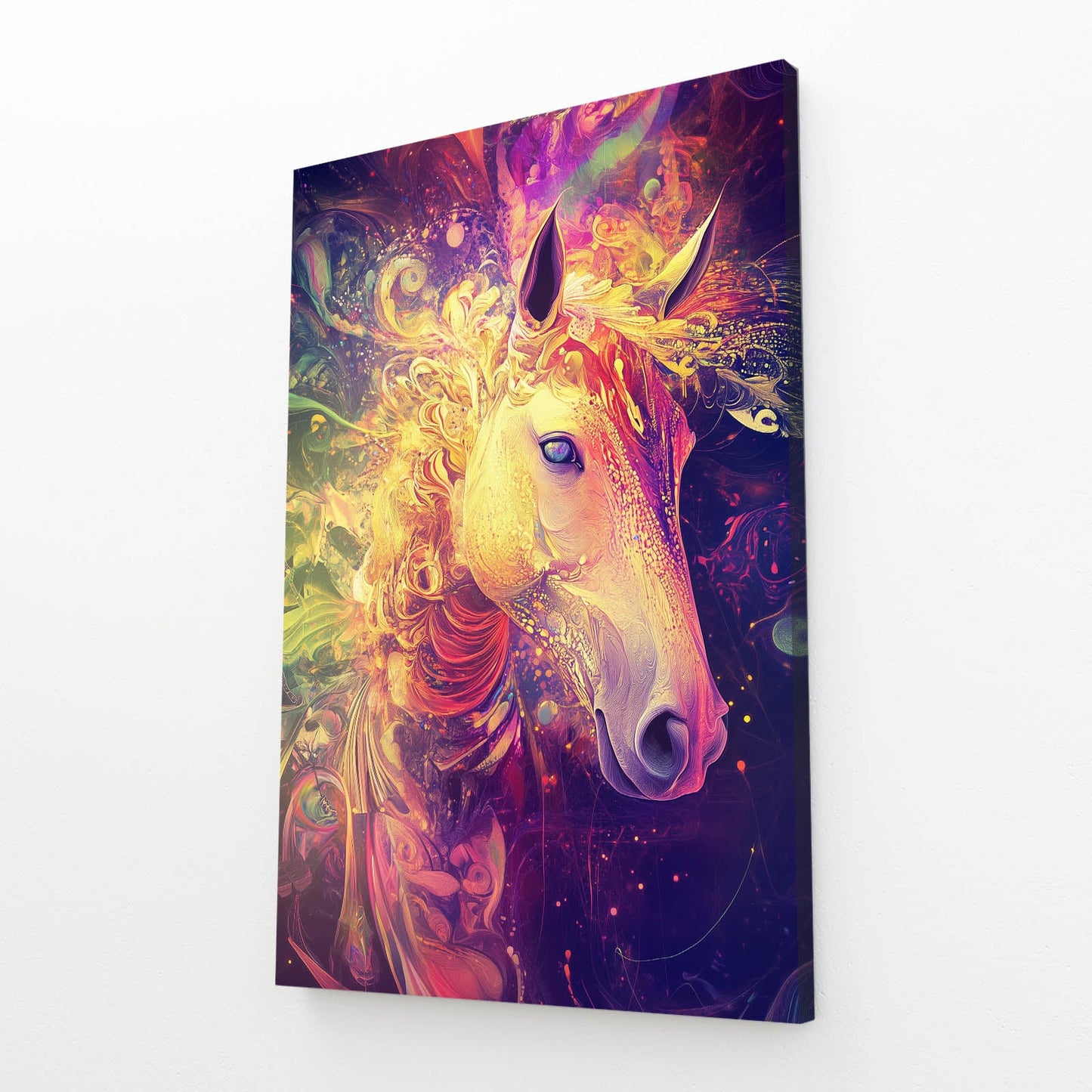 Timeless Horse Canvas – angled canvas view on white background