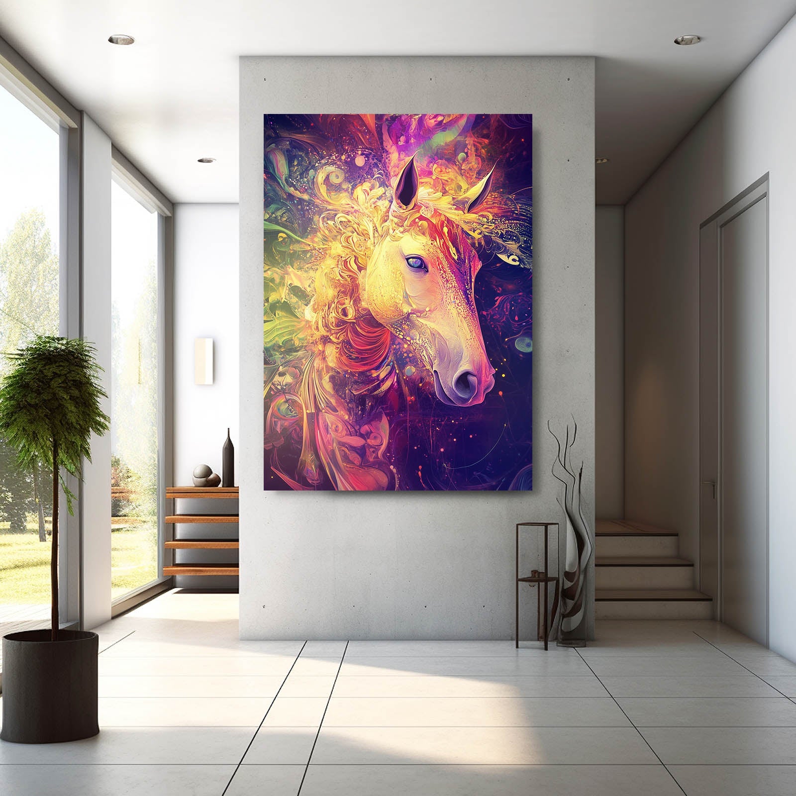 Timeless Horse Canvas – angled canvas view on white background