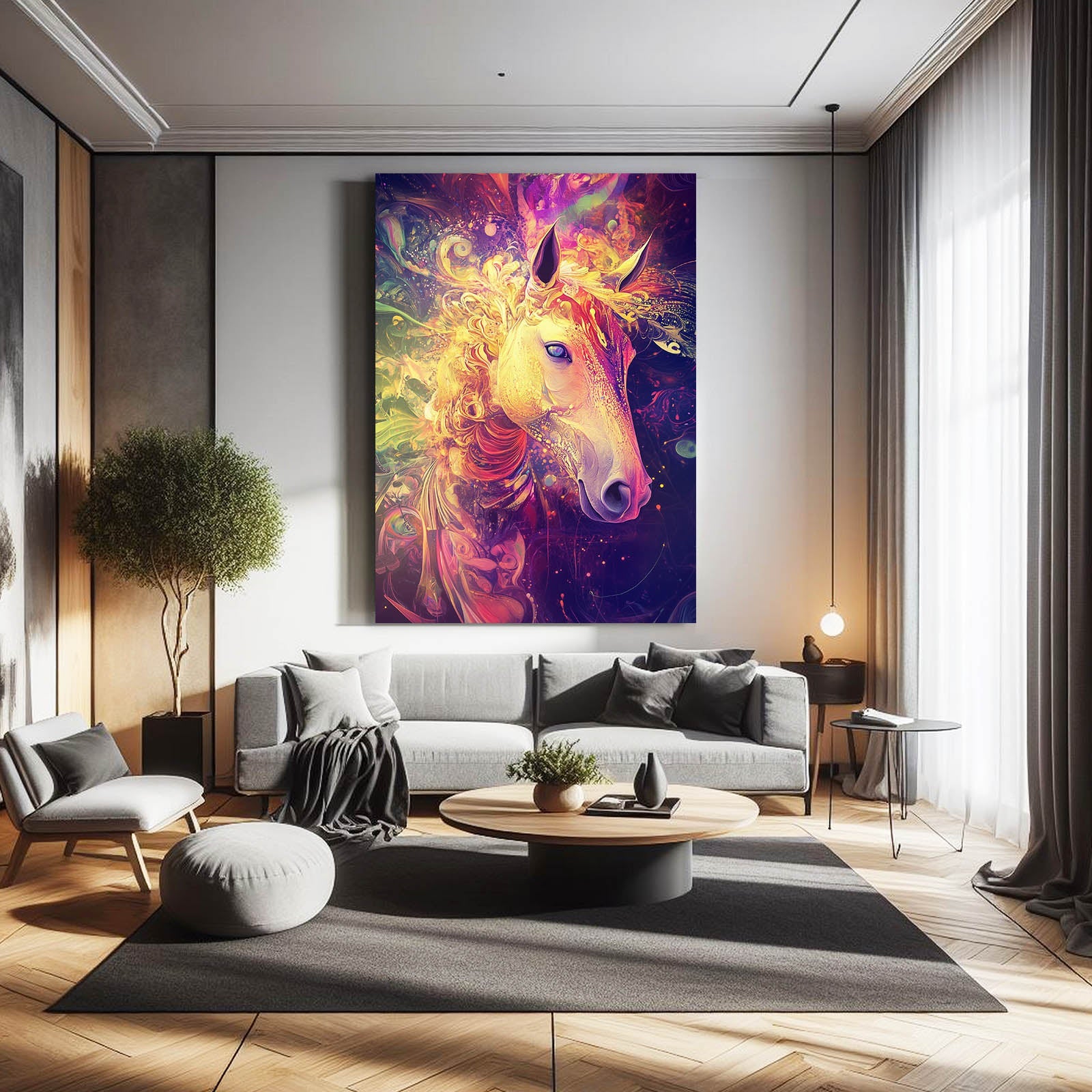 Timeless Horse Canvas – angled canvas view on white background