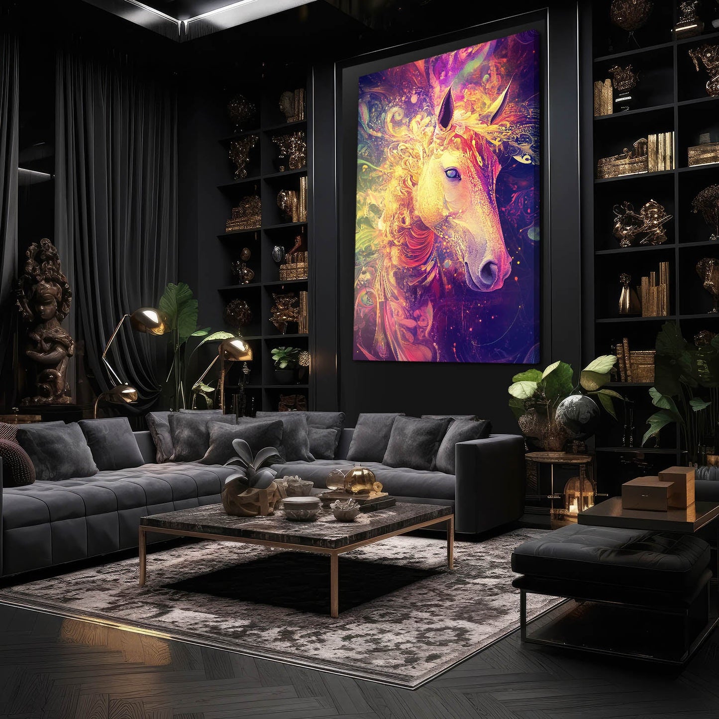 Timeless Horse Canvas – angled canvas view on white background