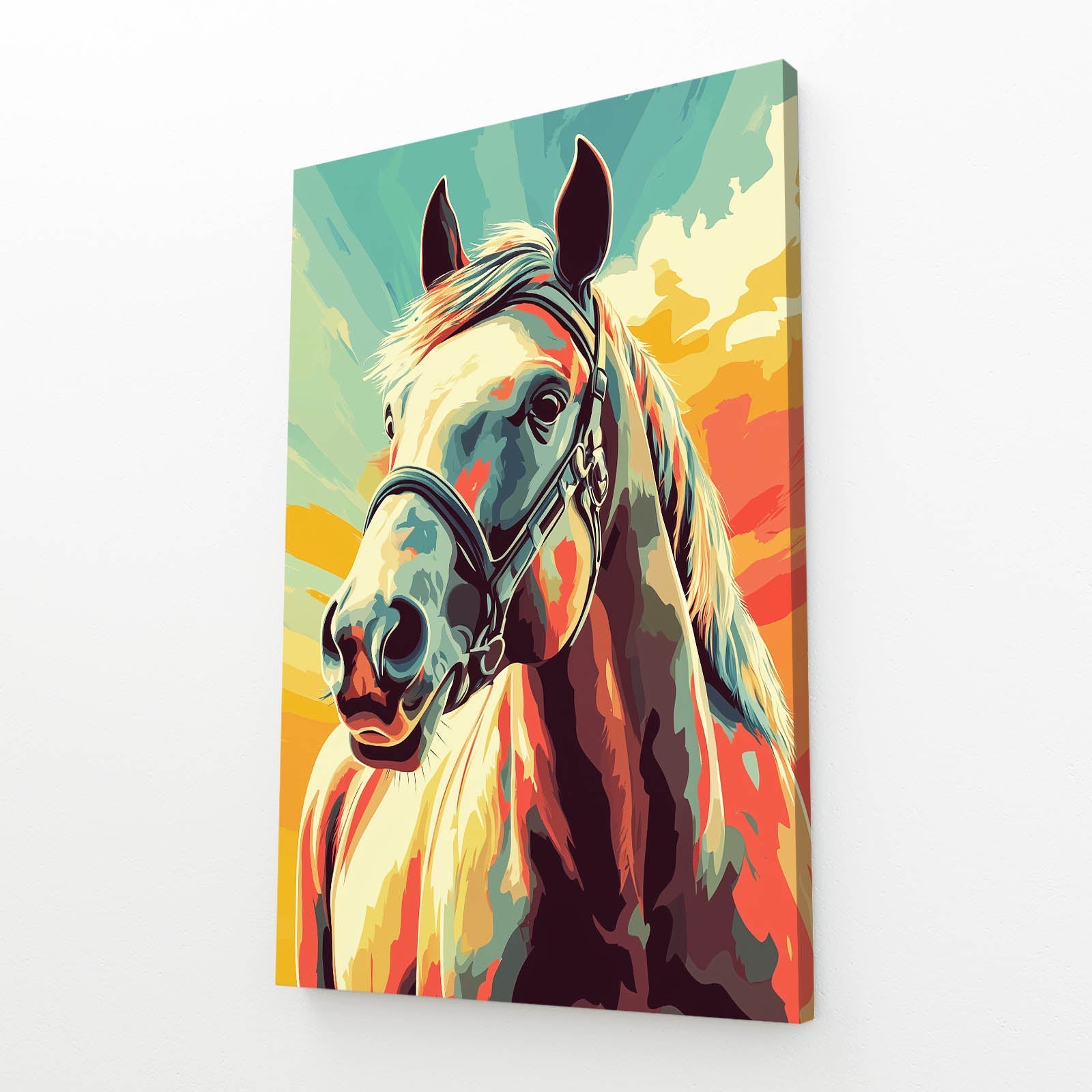 Timeless Horse Prints – angled canvas view on white background