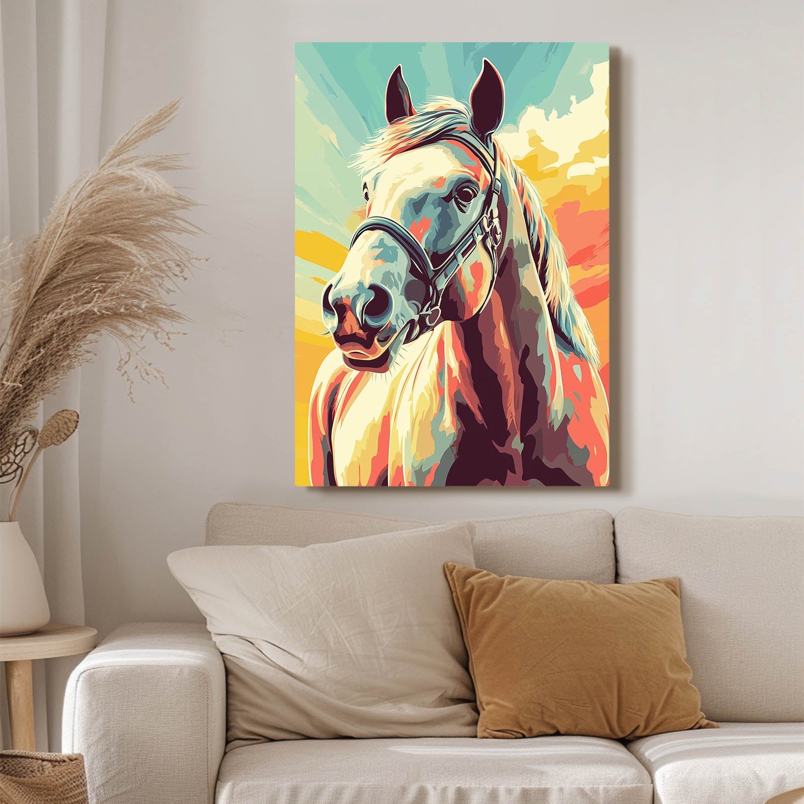 Timeless Horse Prints – angled canvas view on white background