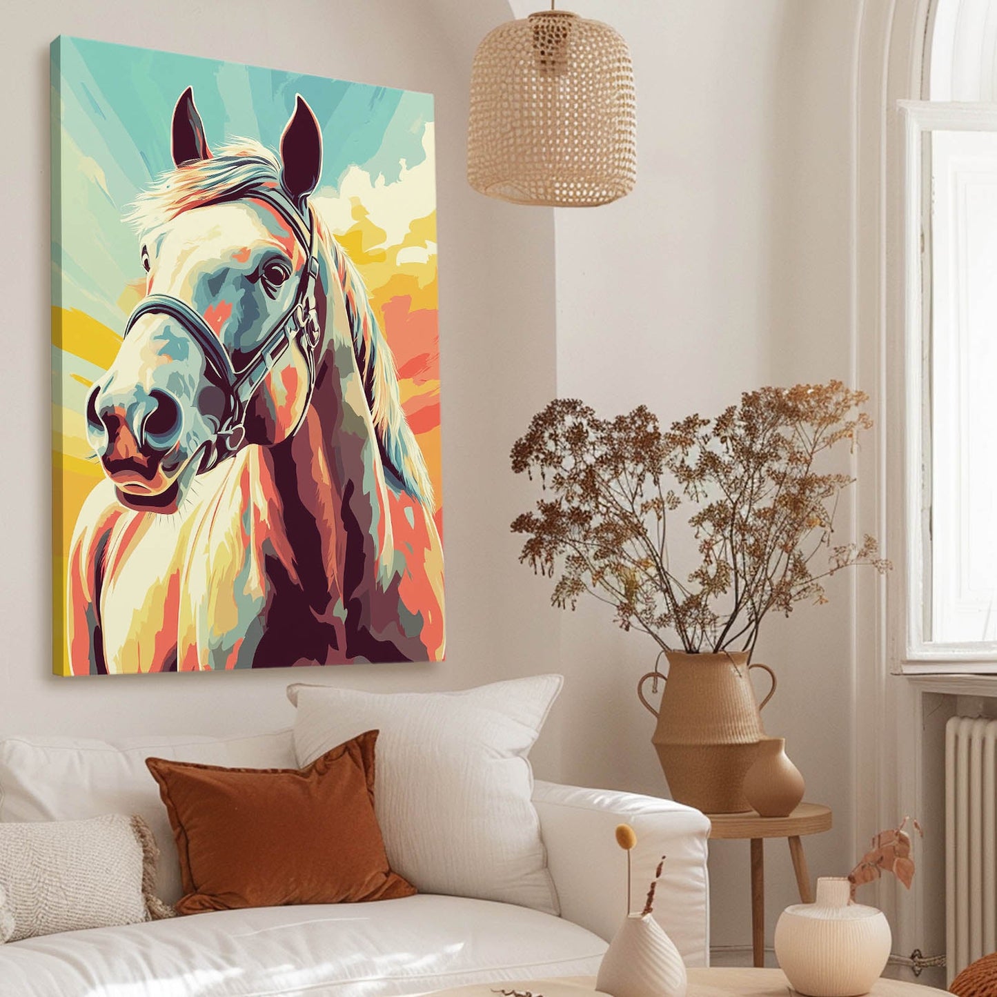 Timeless Horse Prints – angled canvas view on white background