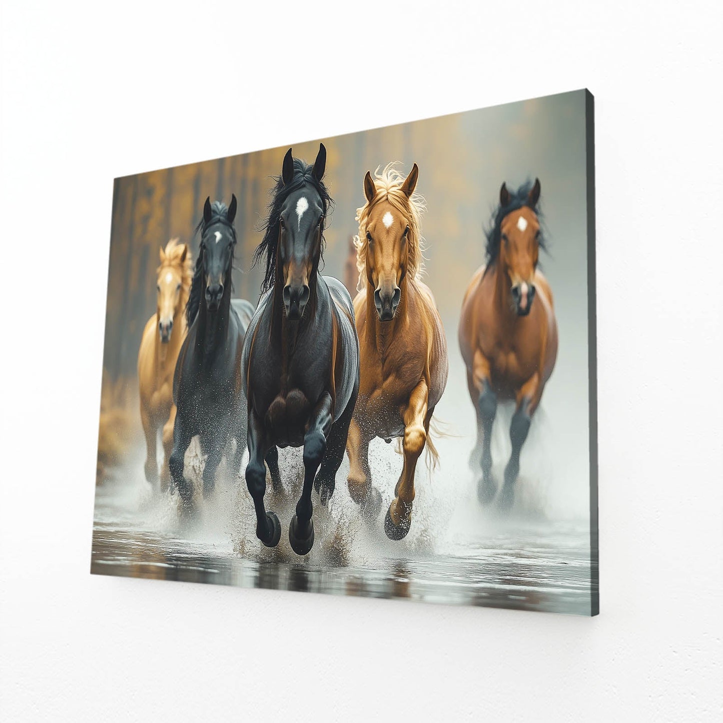 Timeless Horse Wall Art – angled canvas view on white background